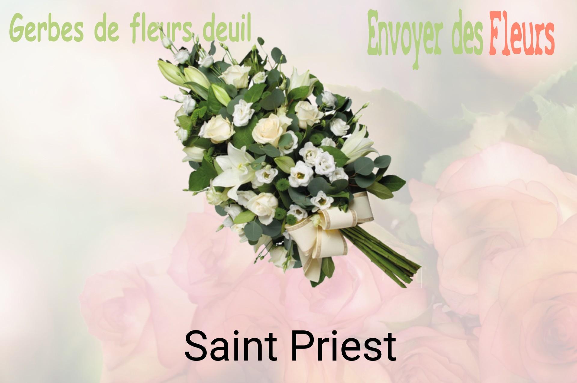 Gerbe de fleurs de deuil livrée à Saint-Priest